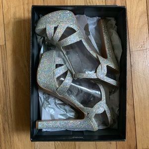 Prom/Party Rainbow Sparkle Silver Platform✨💎